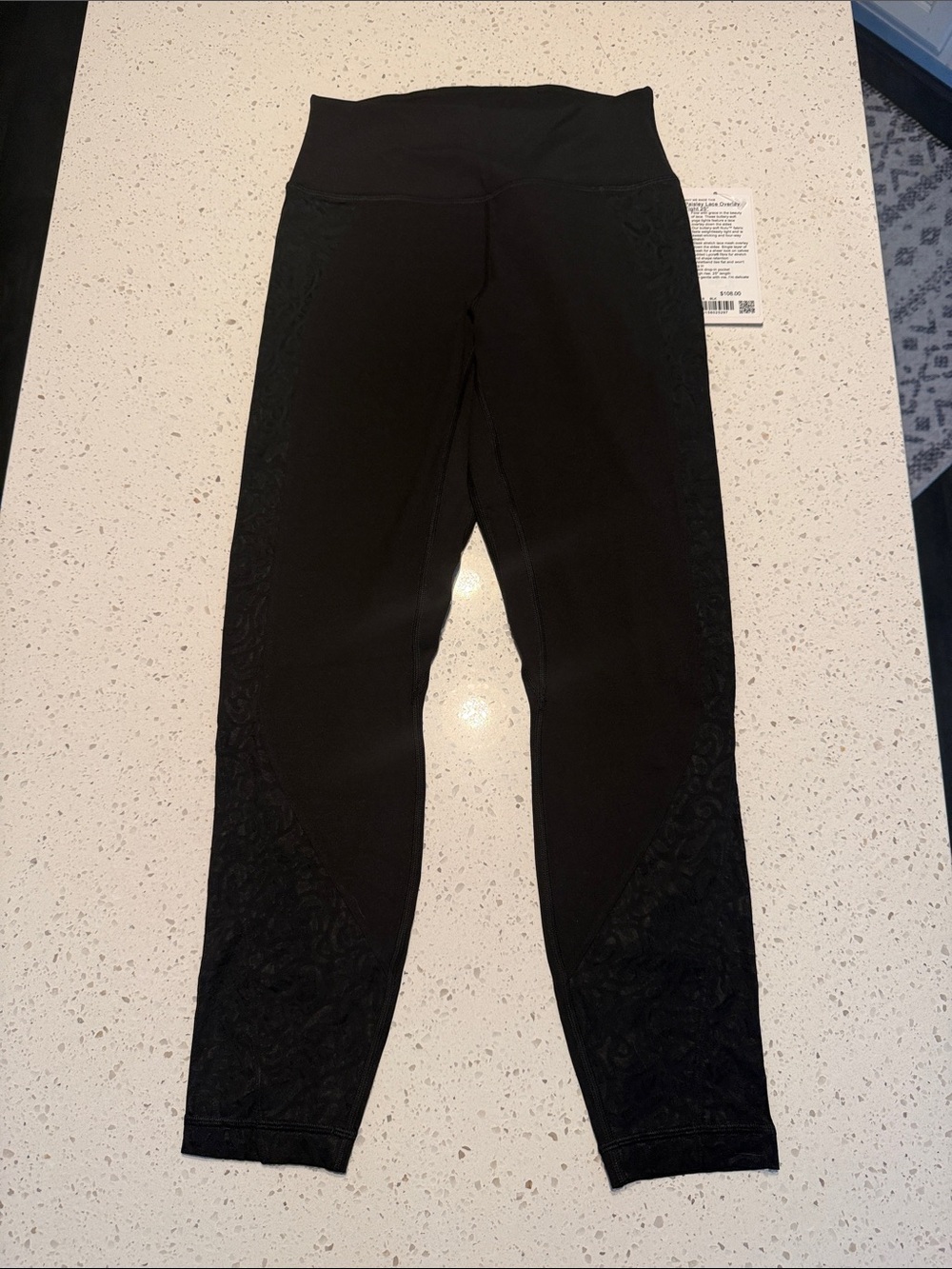 lululemon athletica Black Lace-Panel High-Rise Leggings